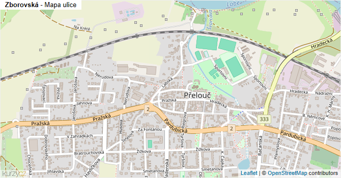 Zborovská - mapa ulice