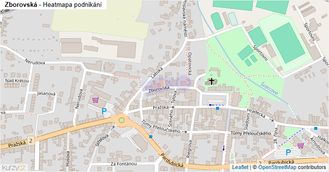 Zborovská - mapa podnikání