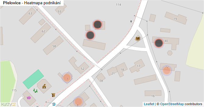 Přelovice - mapa podnikání