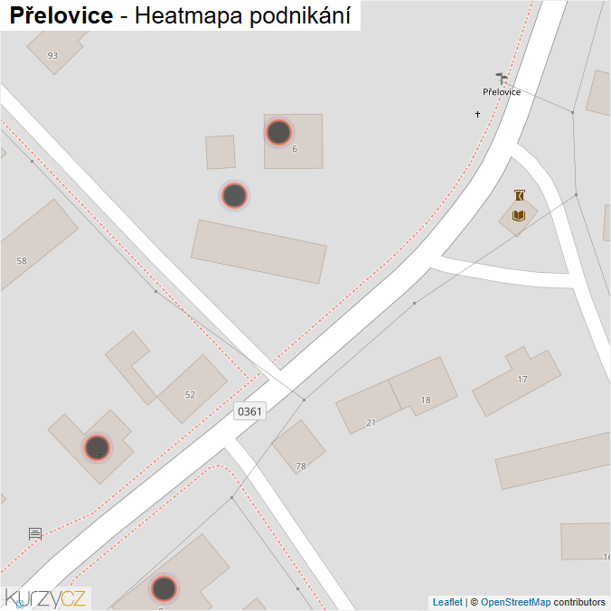 Mapa Přelovice - Firmy v obci.