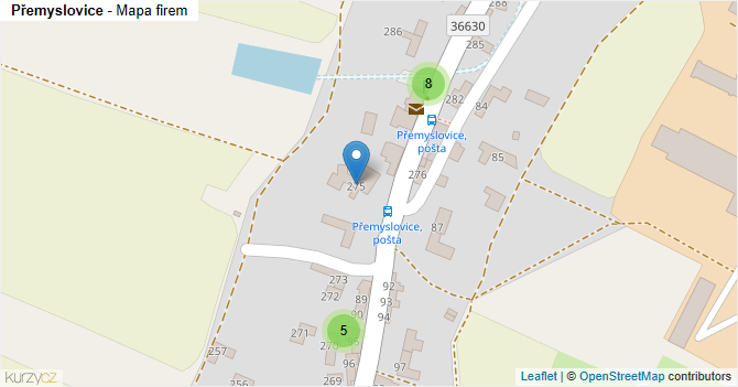 Přemyslovice - mapa firem