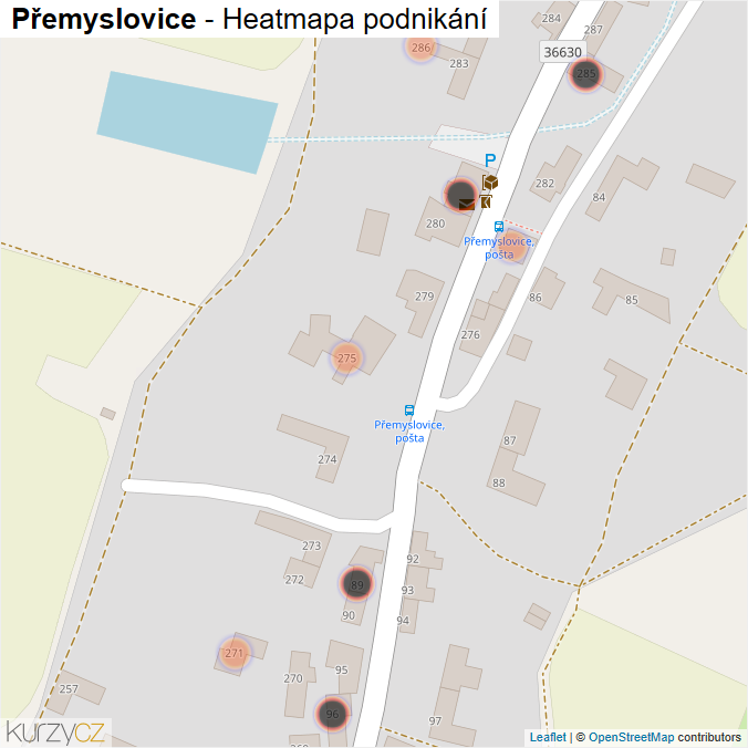 Mapa Přemyslovice - Firmy v obci.
