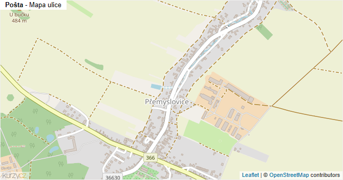 Pošta - mapa ulice