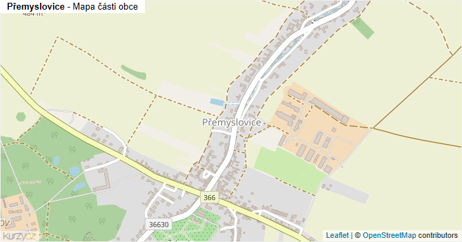 Přemyslovice - mapa části obce