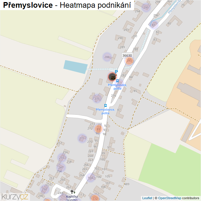 Mapa Přemyslovice - Firmy v části obce.