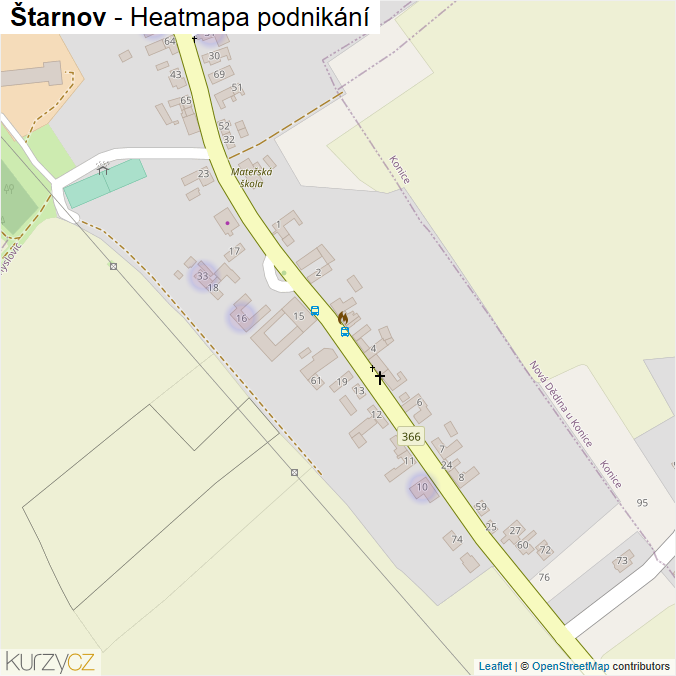 Mapa Štarnov - Firmy v části obce.