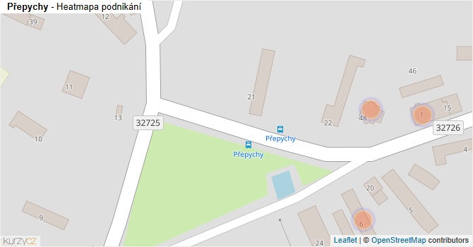 Přepychy - mapa podnikání