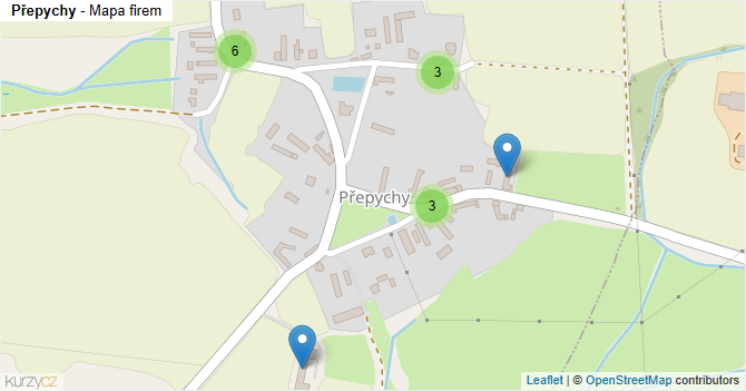 Přepychy - mapa firem