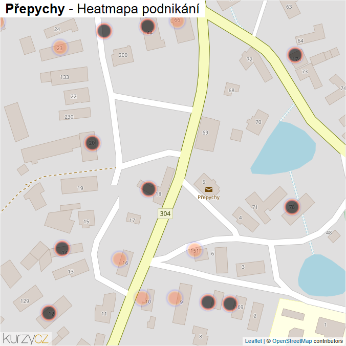 Mapa Přepychy - Firmy v obci.