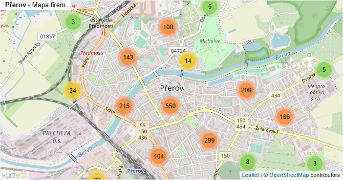 Přerov - mapa firem