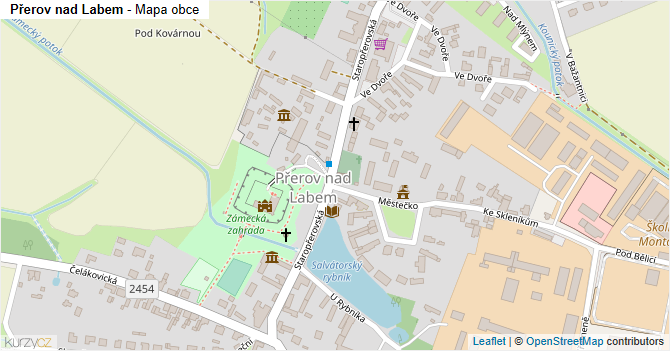 Přerov nad Labem - mapa obce