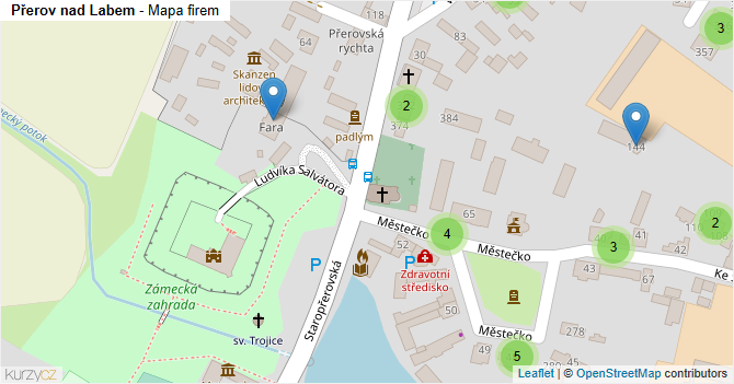 Přerov nad Labem - mapa firem