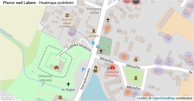 Přerov nad Labem - mapa podnikání