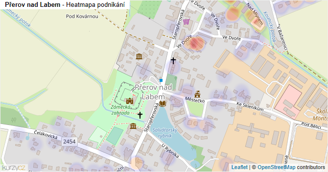 Přerov nad Labem - mapa podnikání