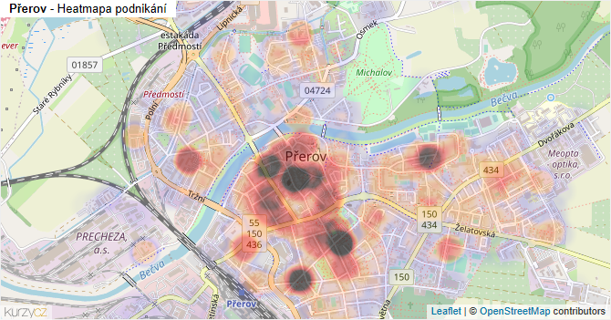 Přerov - mapa podnikání