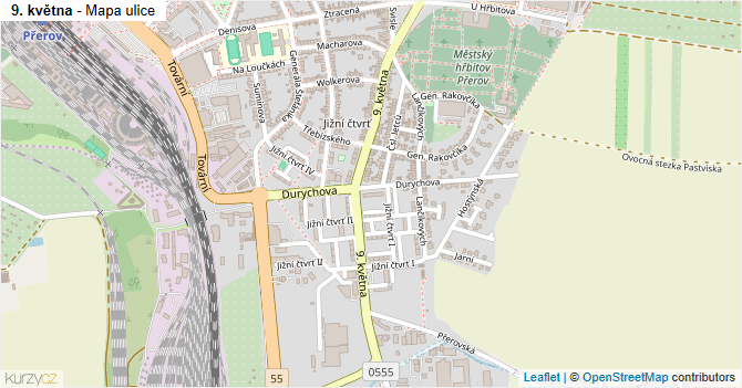 9. května - mapa ulice