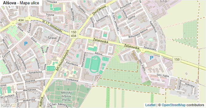 Alšova - mapa ulice