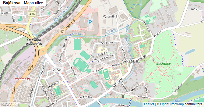 Bajákova - mapa ulice