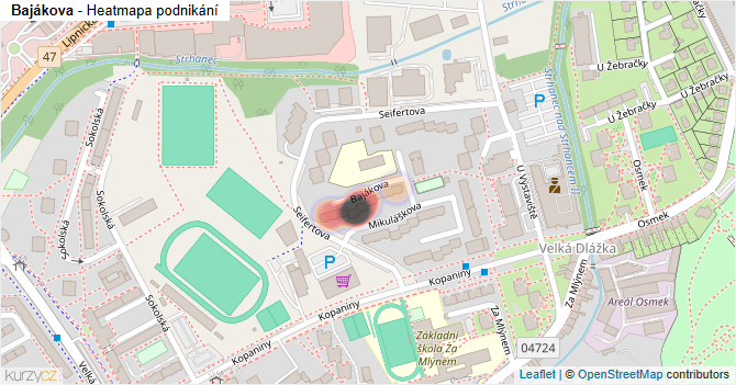 Bajákova - mapa podnikání