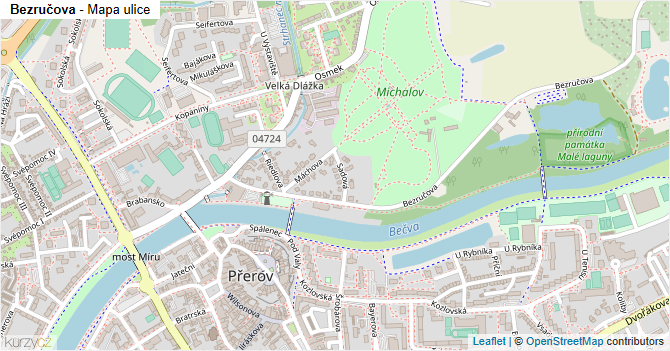 Bezručova - mapa ulice