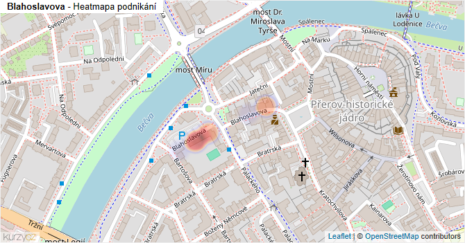 Blahoslavova - mapa podnikání