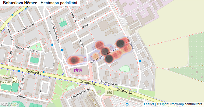 Bohuslava Němce - mapa podnikání