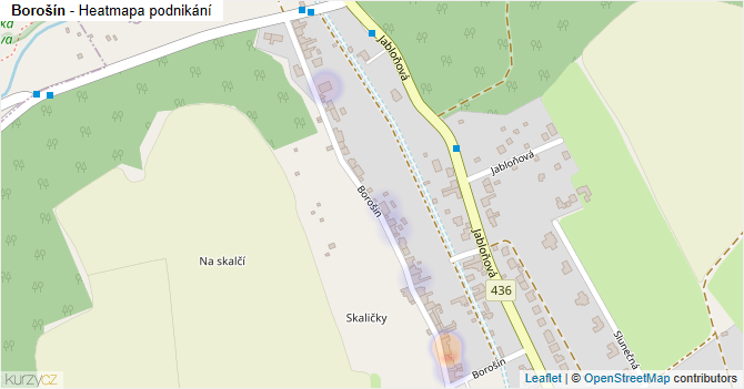 Borošín - mapa podnikání