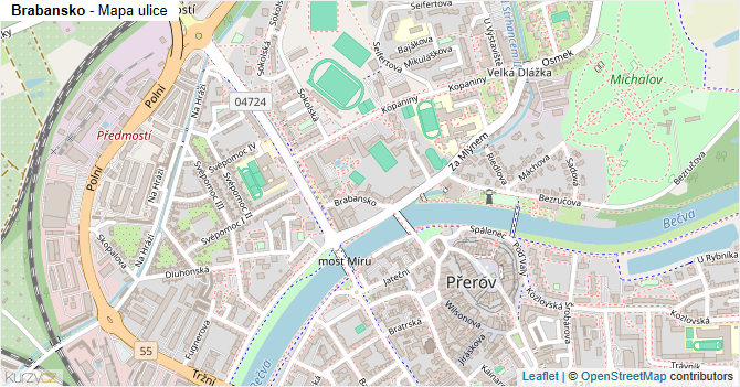 Brabansko - mapa ulice