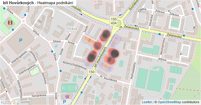 bří Hovůrkových - mapa podnikání