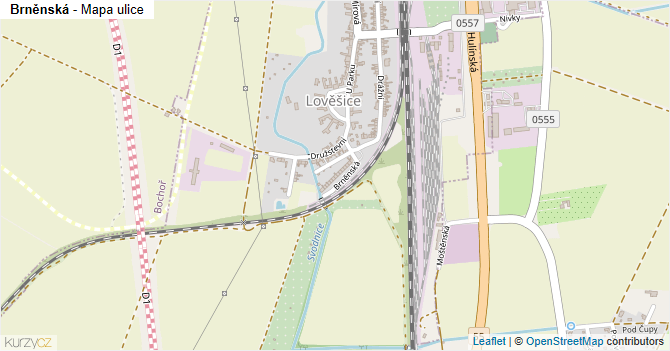 Brněnská - mapa ulice