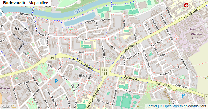 Budovatelů - mapa ulice