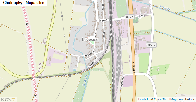 Chaloupky - mapa ulice