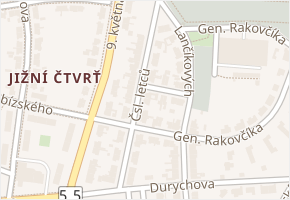 Čsl. letců v obci Přerov - mapa ulice