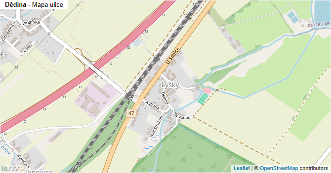 Dědina - mapa ulice