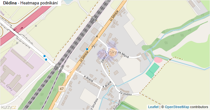Dědina - mapa podnikání