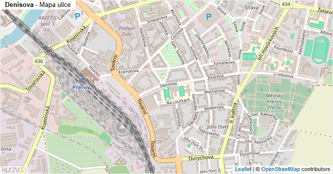 Denisova - mapa ulice
