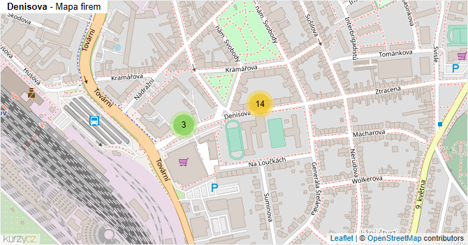 Denisova - mapa firem