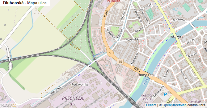 Dluhonská - mapa ulice