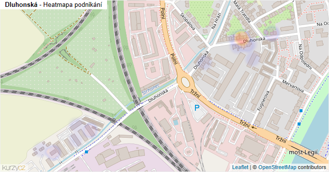 Dluhonská - mapa podnikání
