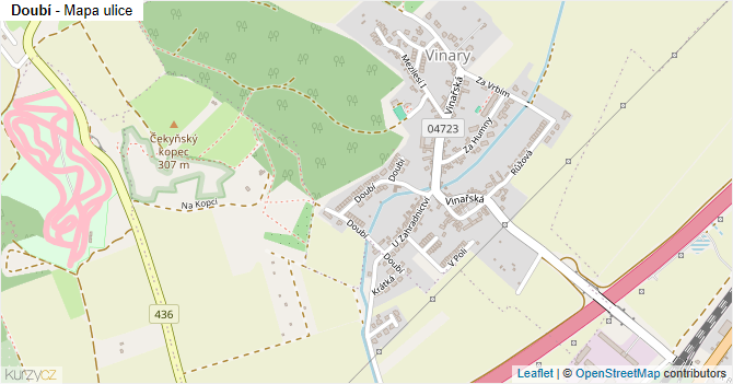 Doubí - mapa ulice