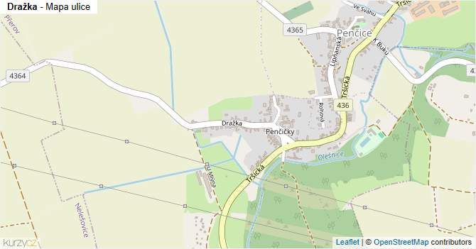 Dražka - mapa ulice