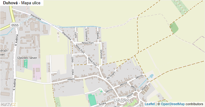 Duhová - mapa ulice
