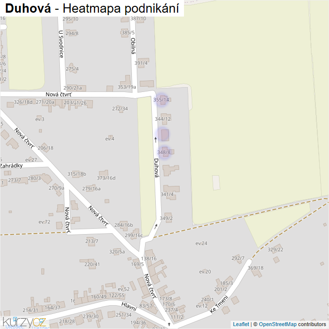 Mapa Duhová - Firmy v ulici.