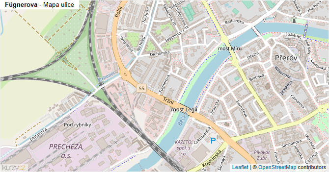 Fügnerova - mapa ulice