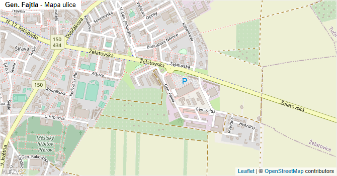 Gen. Fajtla - mapa ulice