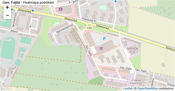 Gen. Fajtla - mapa podnikání