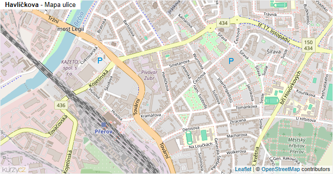 Havlíčkova - mapa ulice