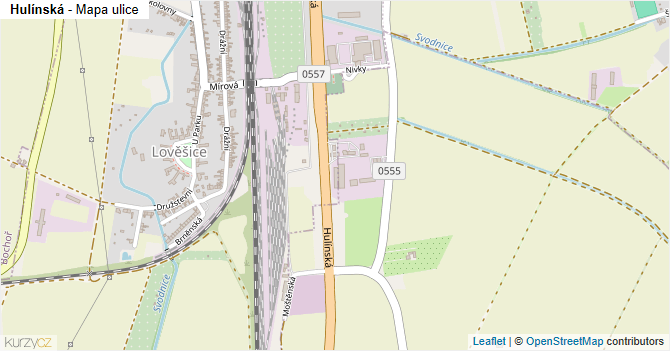 Hulínská - mapa ulice