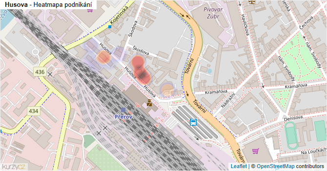 Husova - mapa podnikání