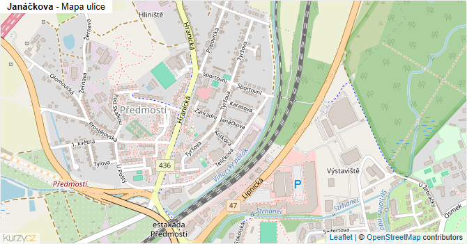 Janáčkova - mapa ulice